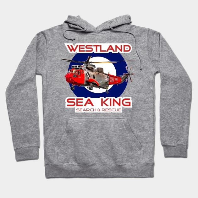 Westland Sea King Search and rescue helicopter of the Royal Navy  in RAF roundel, Hoodie by AJ techDesigns